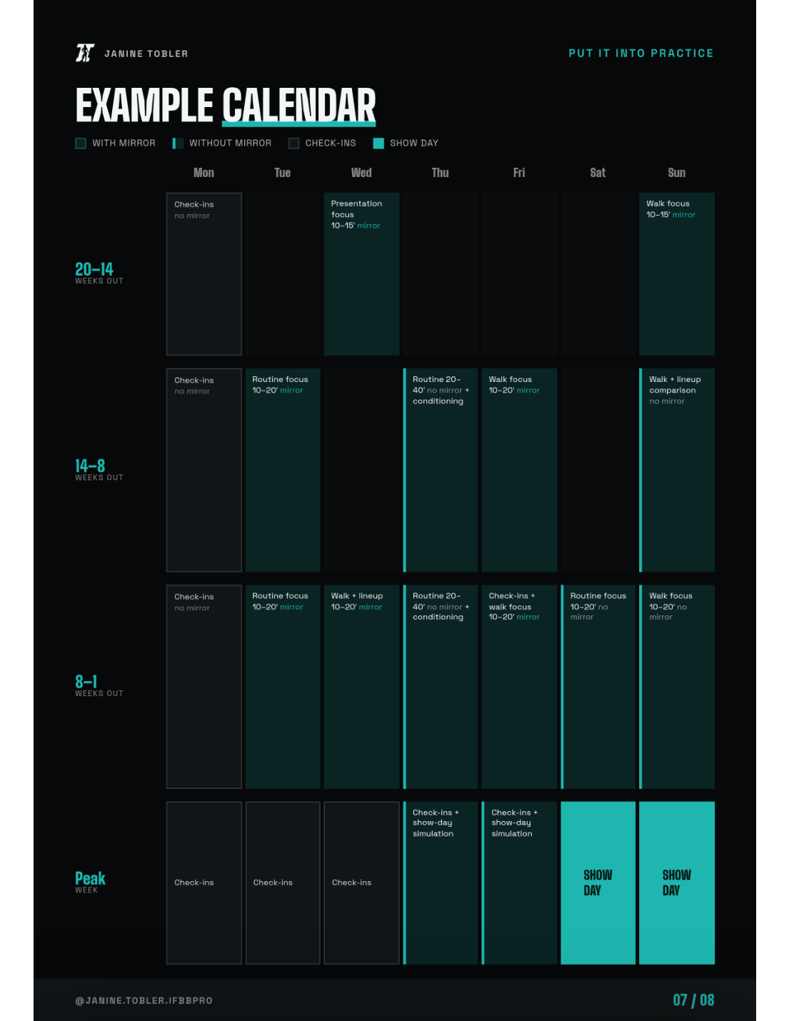 Example calendar page