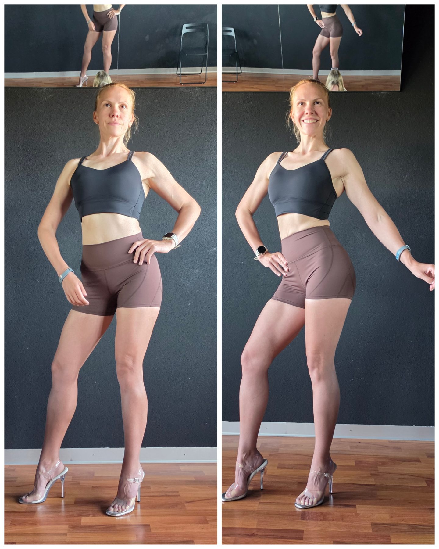 Posing before and after