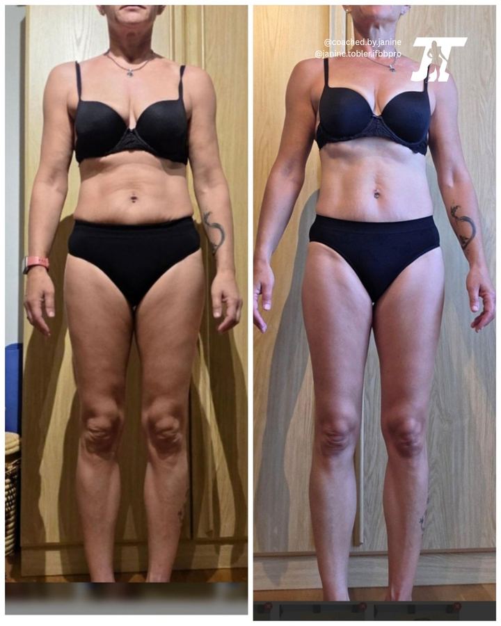 Coaching transformation — front, before and after